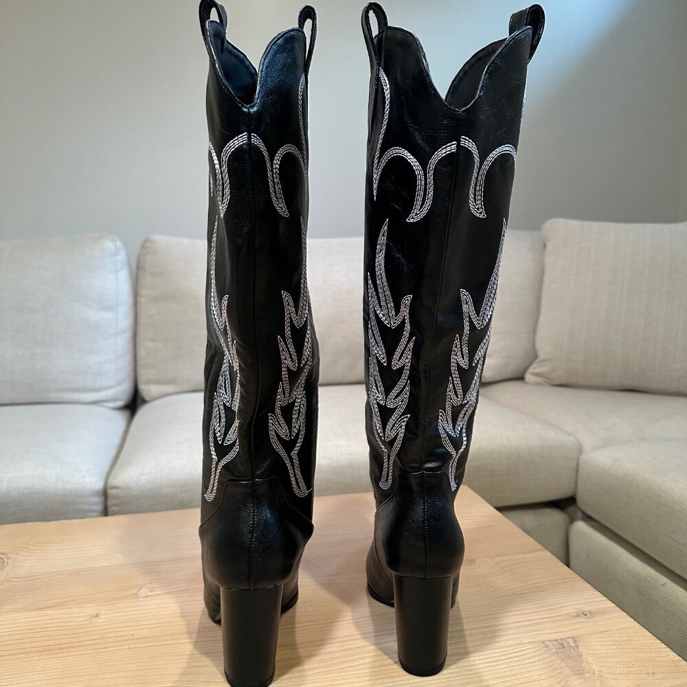 Cowboy Boots - Black & White (Women's Size 8) - Picture 4 of 7